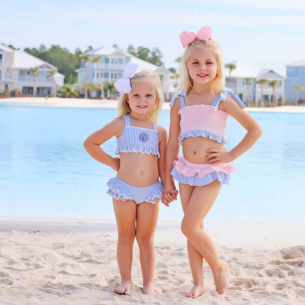 Santorini Blue Two Piece Swimsuit