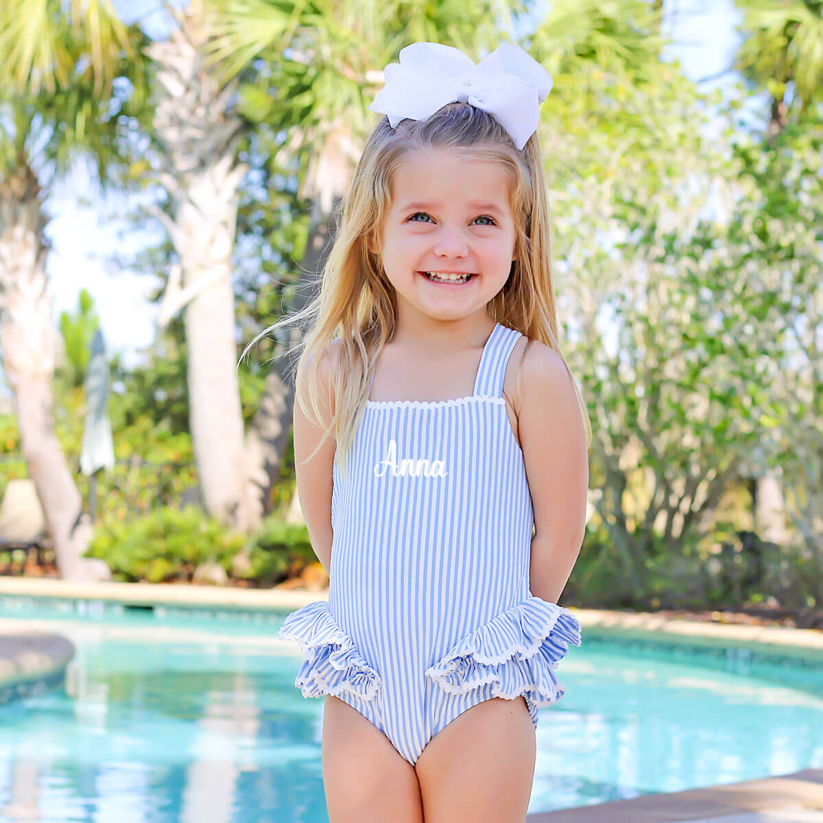 Santorini Blue One Piece Swimsuit