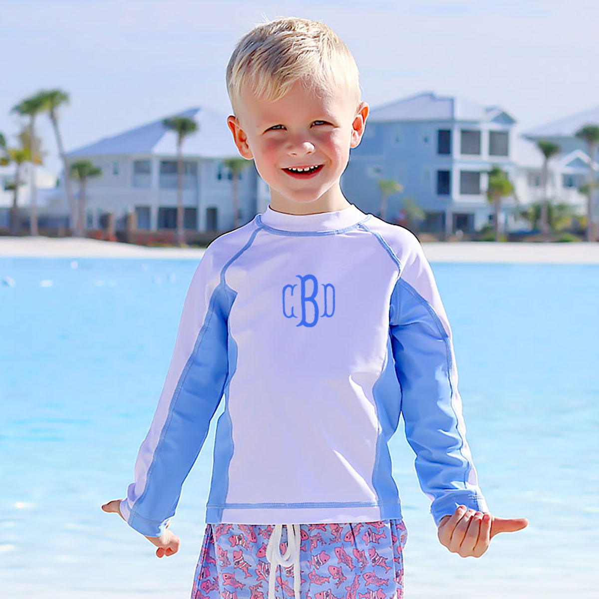 Santorini Blue Rash Guard