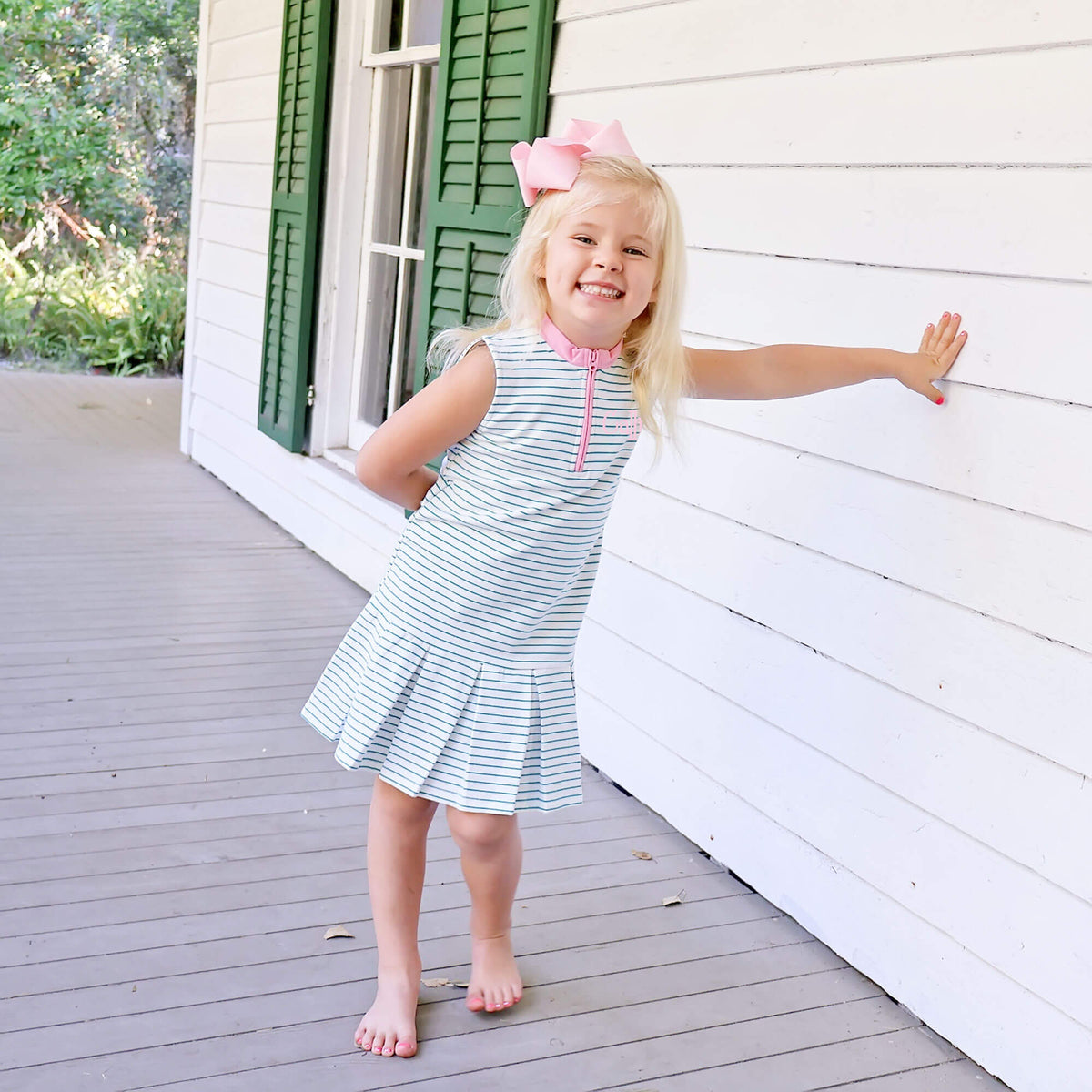 Green Stripe Tennis Dress Green Stripe Tennis Dress