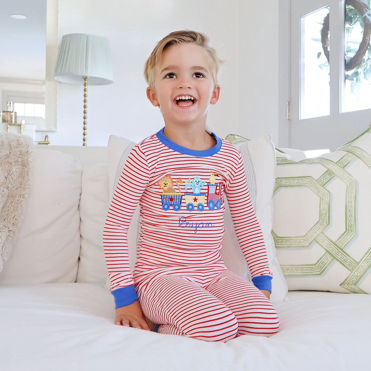 Train & Friends Red Stripe Pajamas