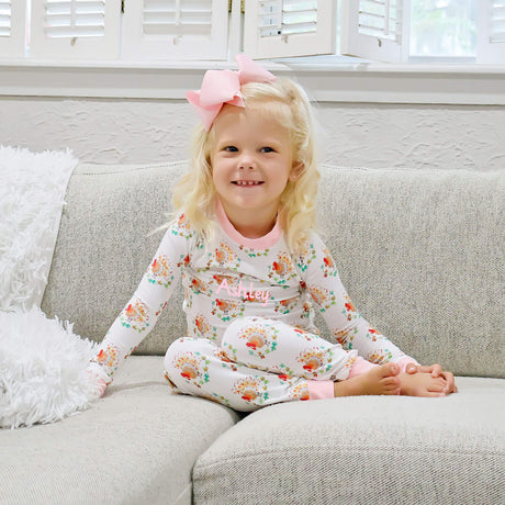 Feathery Turkey Pink Pajamas