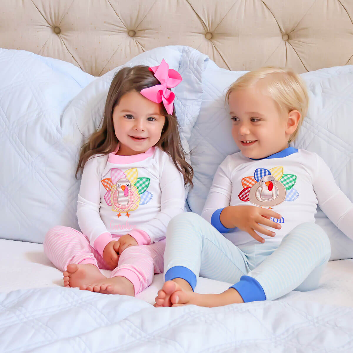 Turkey Light Blue Stripe Pajamas