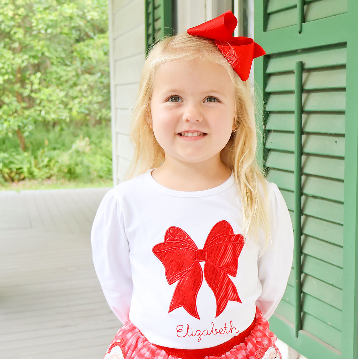 Bow White Long Sleeve Top