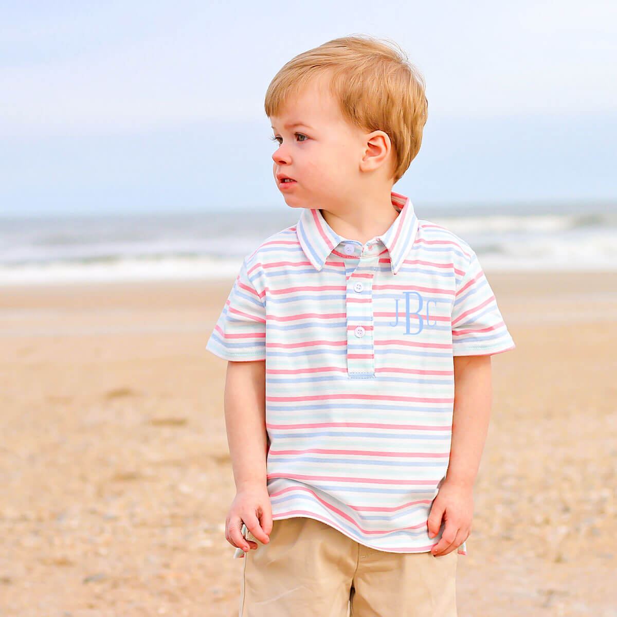 Blue & Pink Stripe Polo