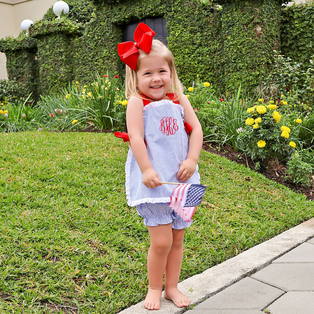 Royal Gingham Lydia Bloomer Set