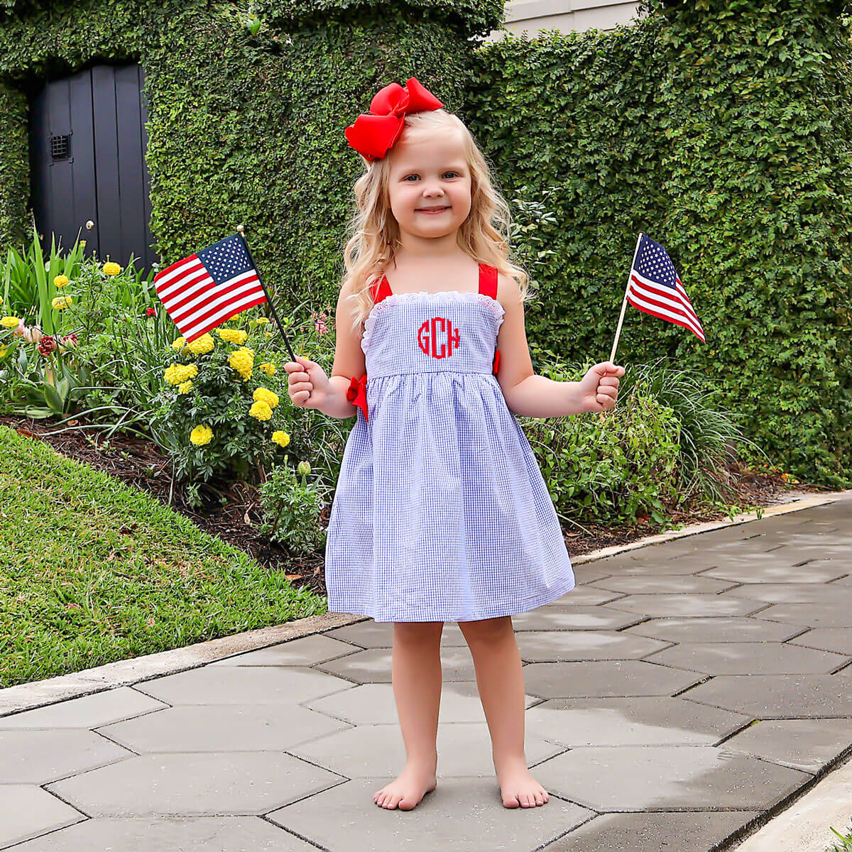 Royal Gingham Lydia Dress