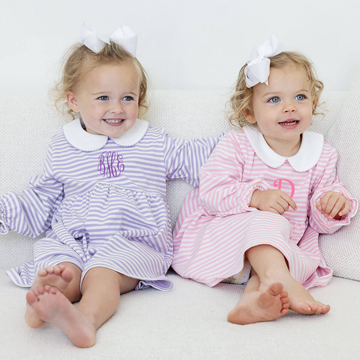 Riley Stripe Knit Long Sleeve Dress Pink
