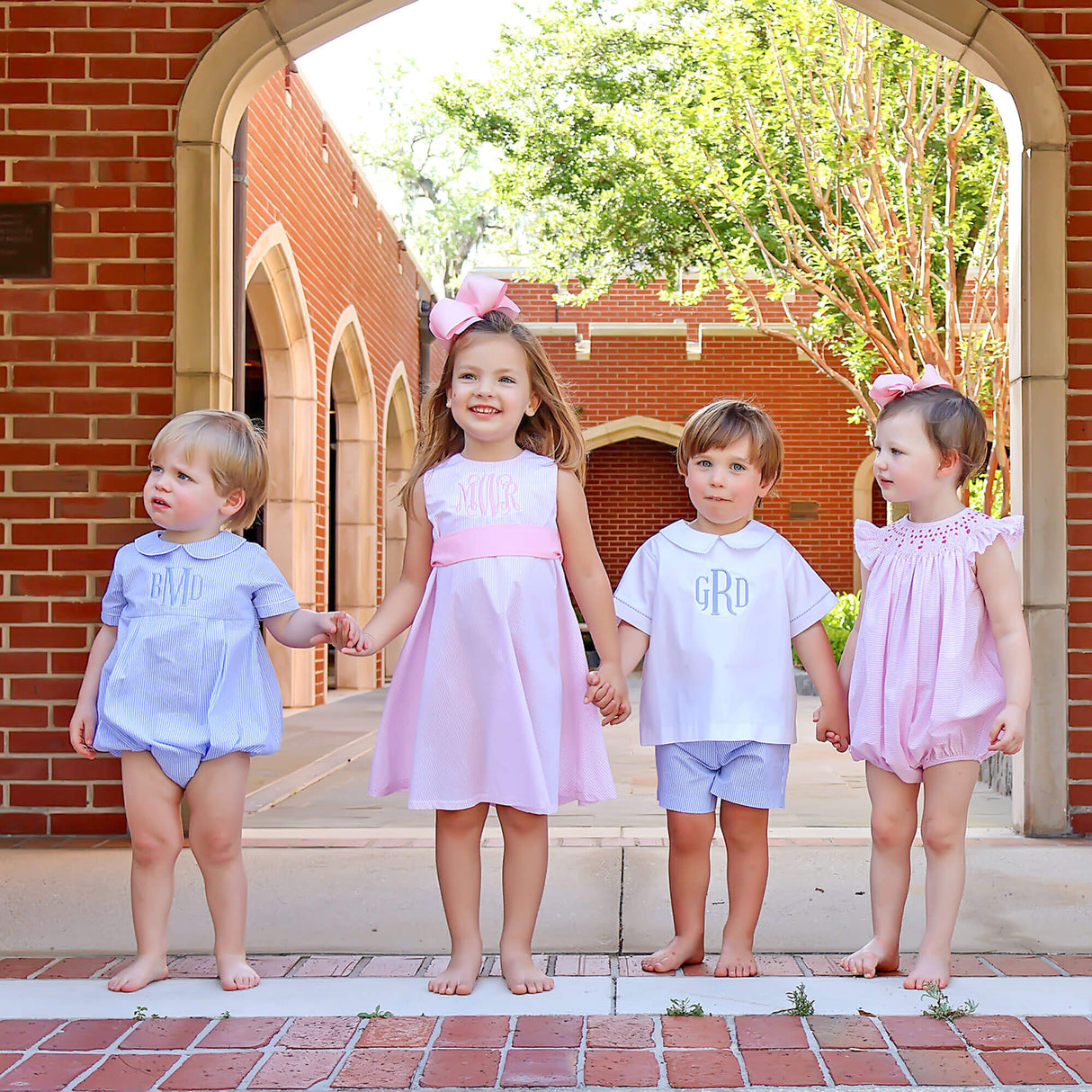 Cute Pink Stripe Sash Dress