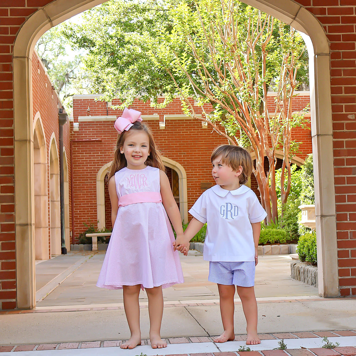 Cute Pink Stripe Sash Dress