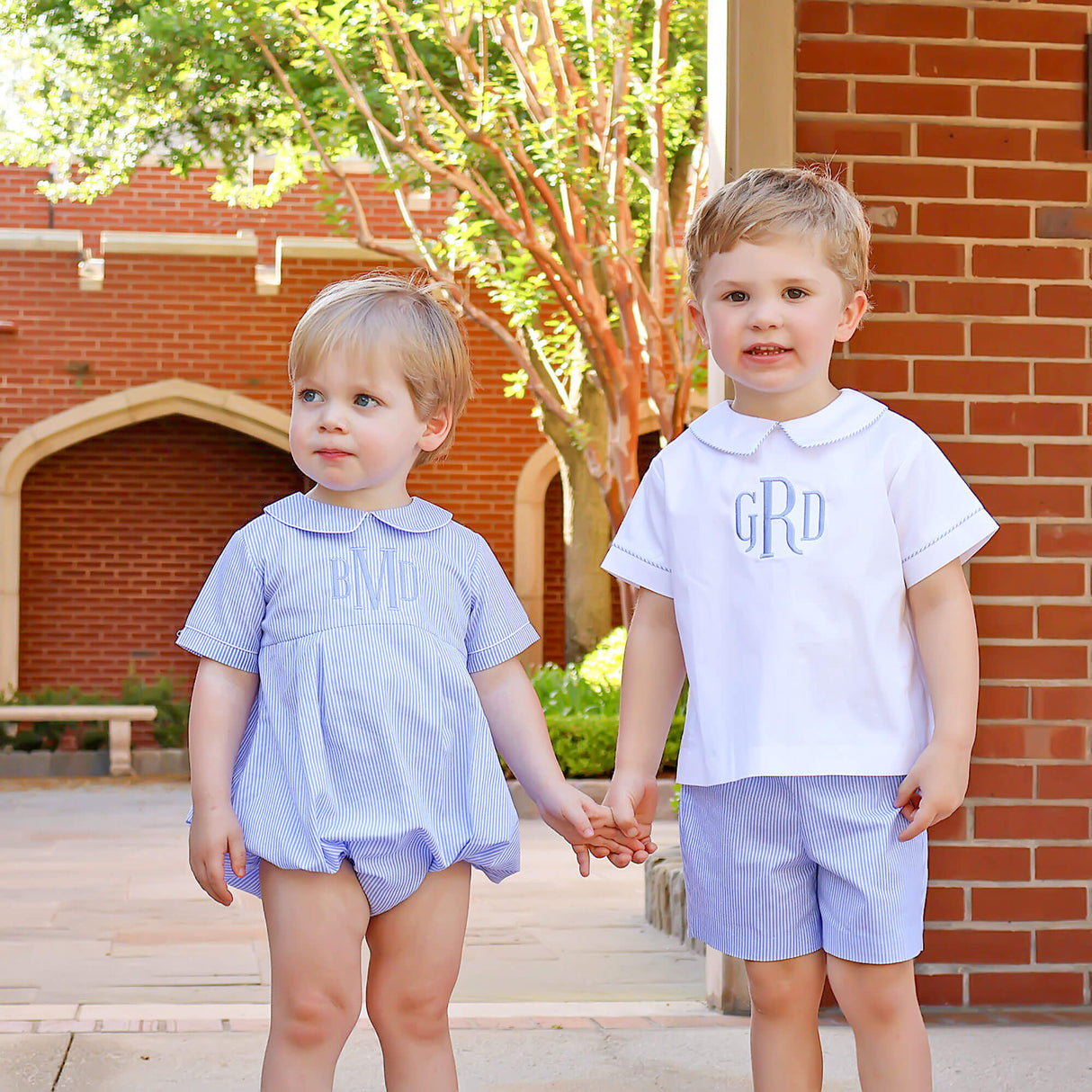 Cute Blue Stripe Collared Bubble