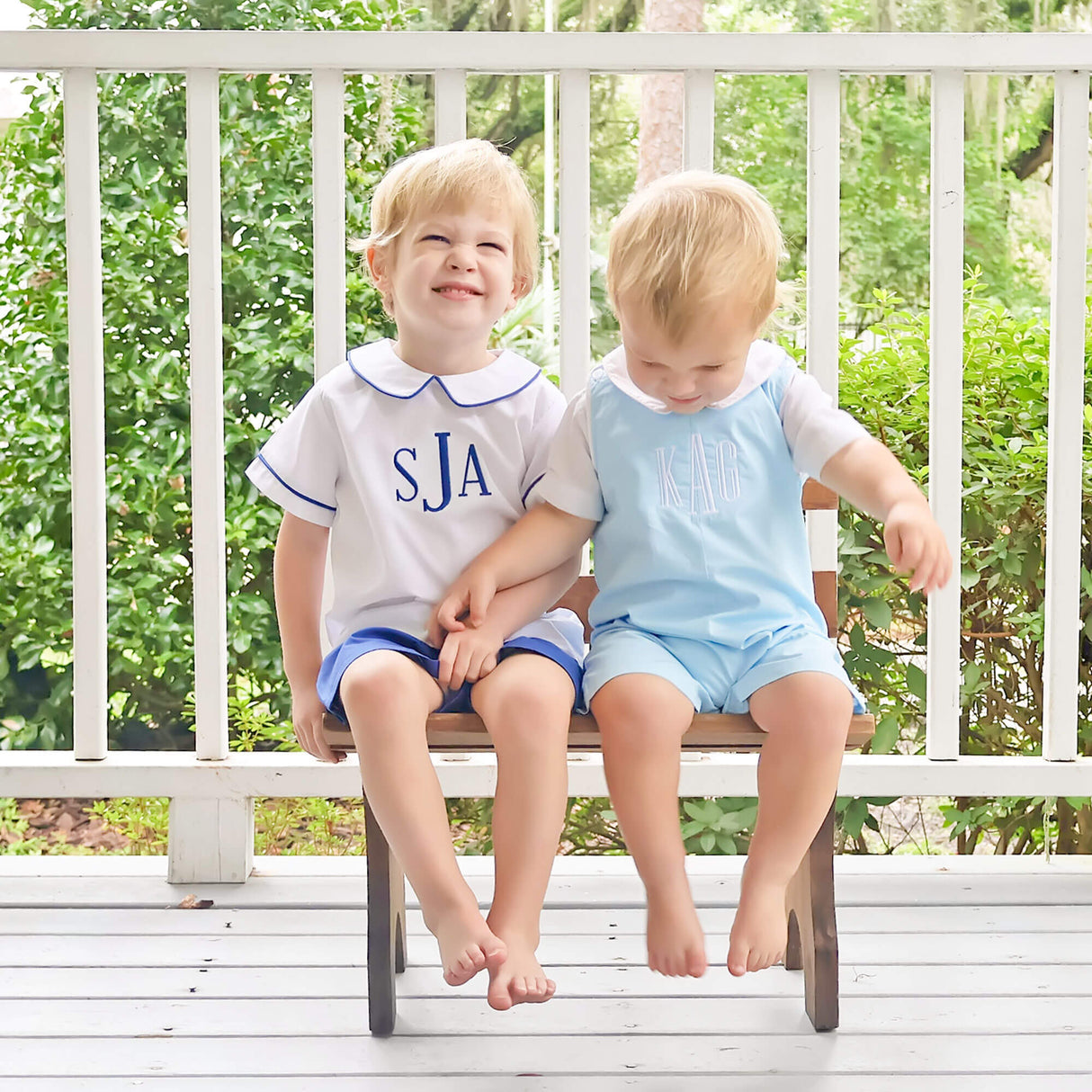 White And Royal Blue Collared Short Set