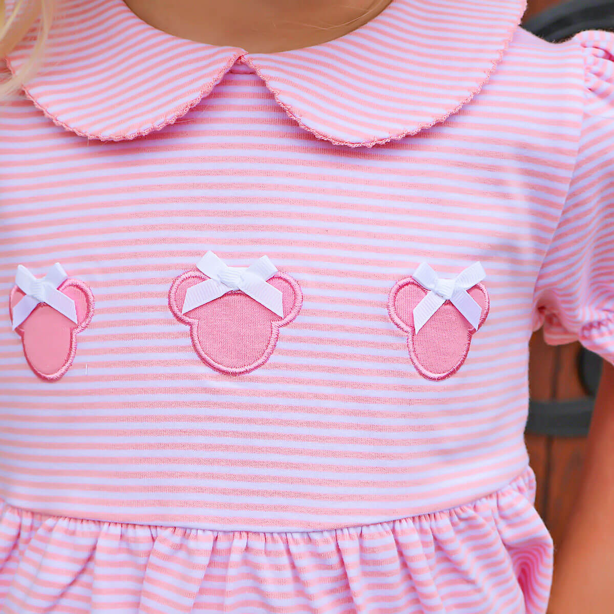 Mouse Ears Pink Stripe Riley Bubble