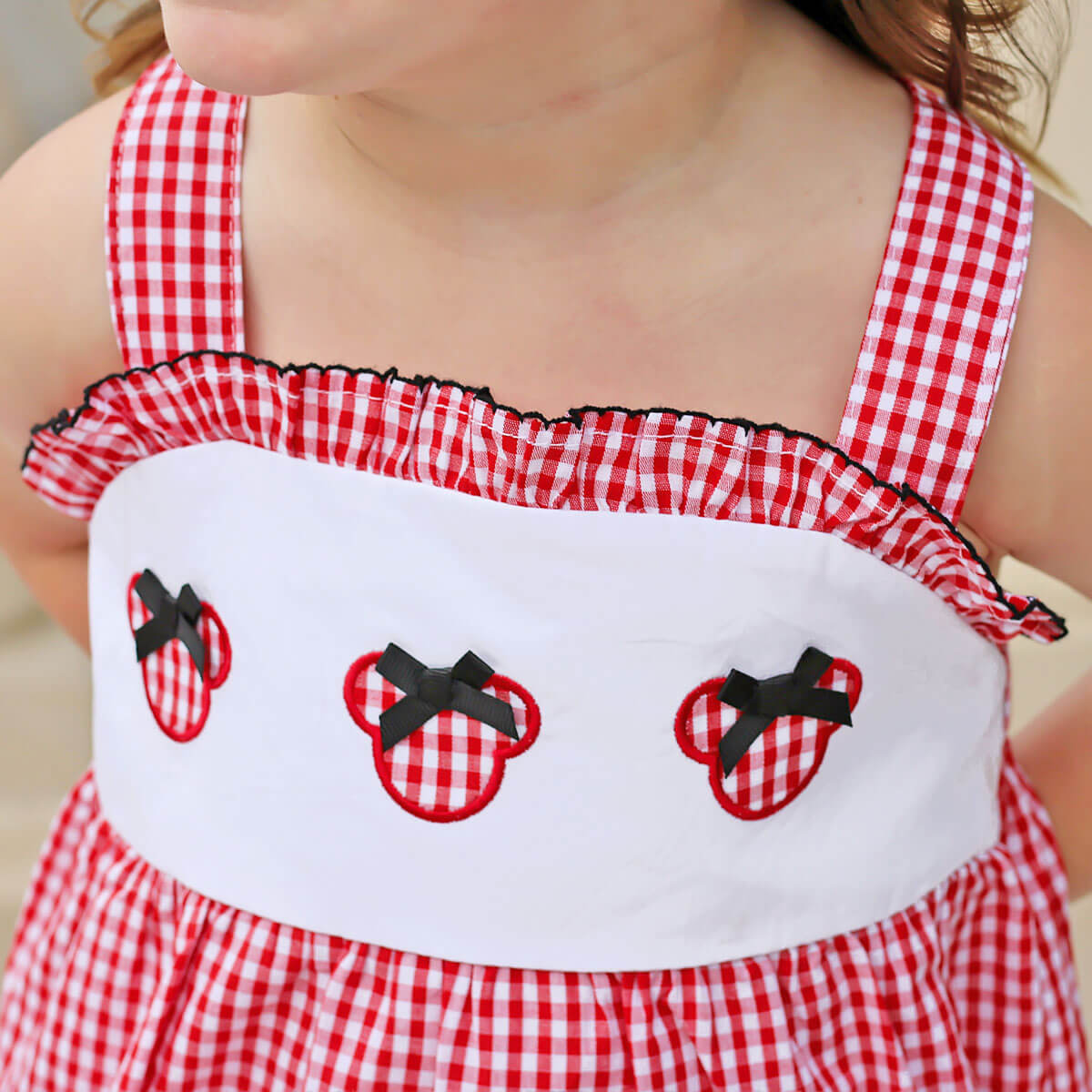 Mouse Ears Red Gingham Cara Dress