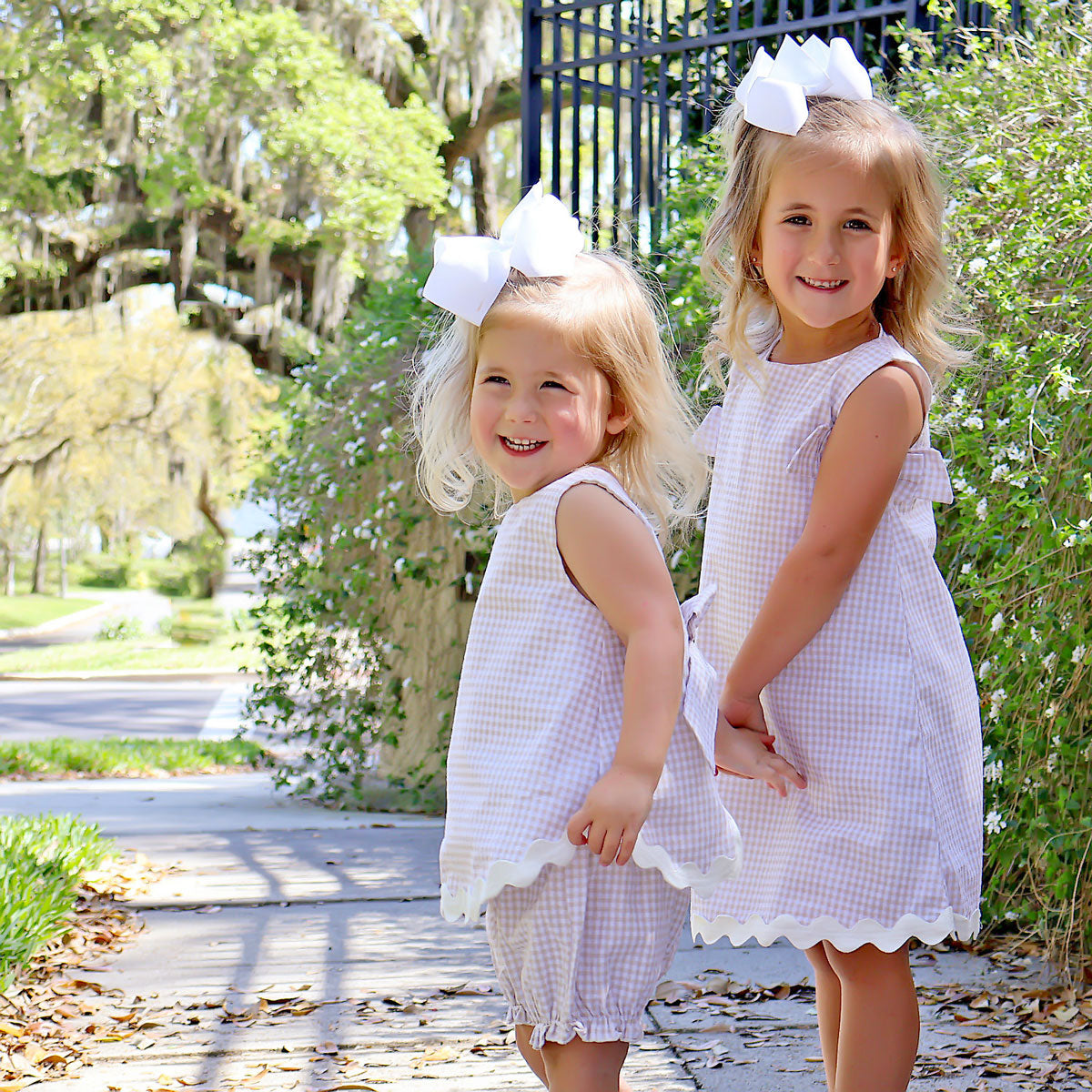 Tan Gingham Eleanor Dress
