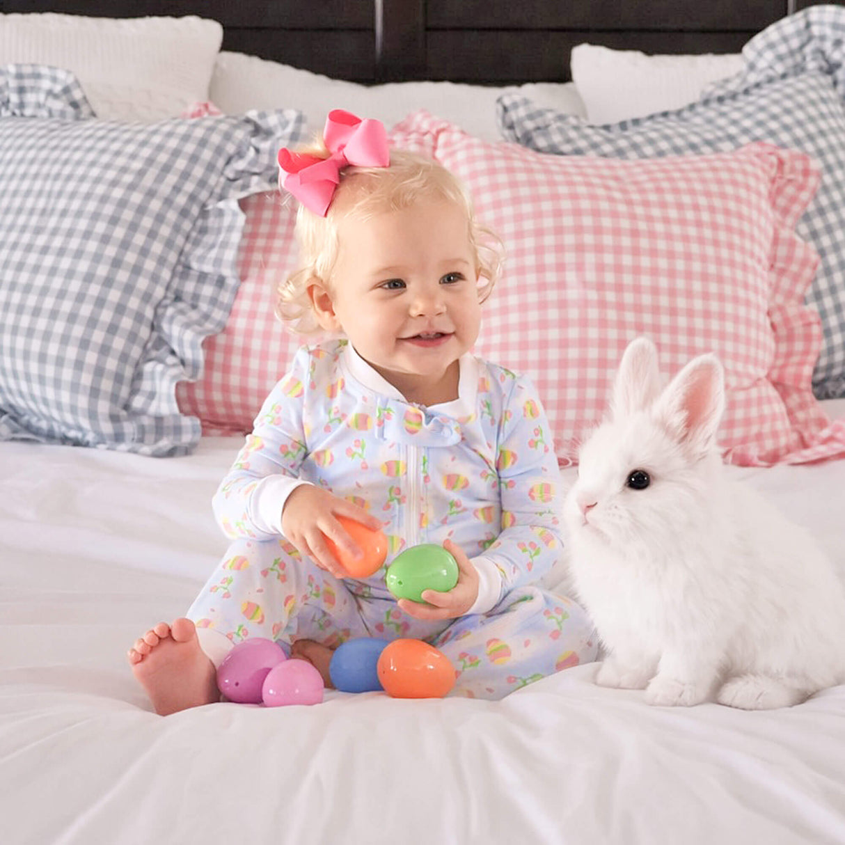 Hop Into Easter Pink Zip Sleeper