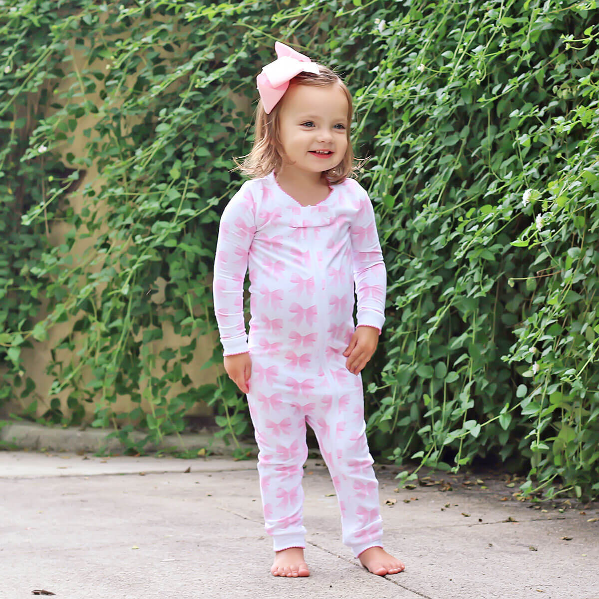 Pink Bow Zip Sleeper