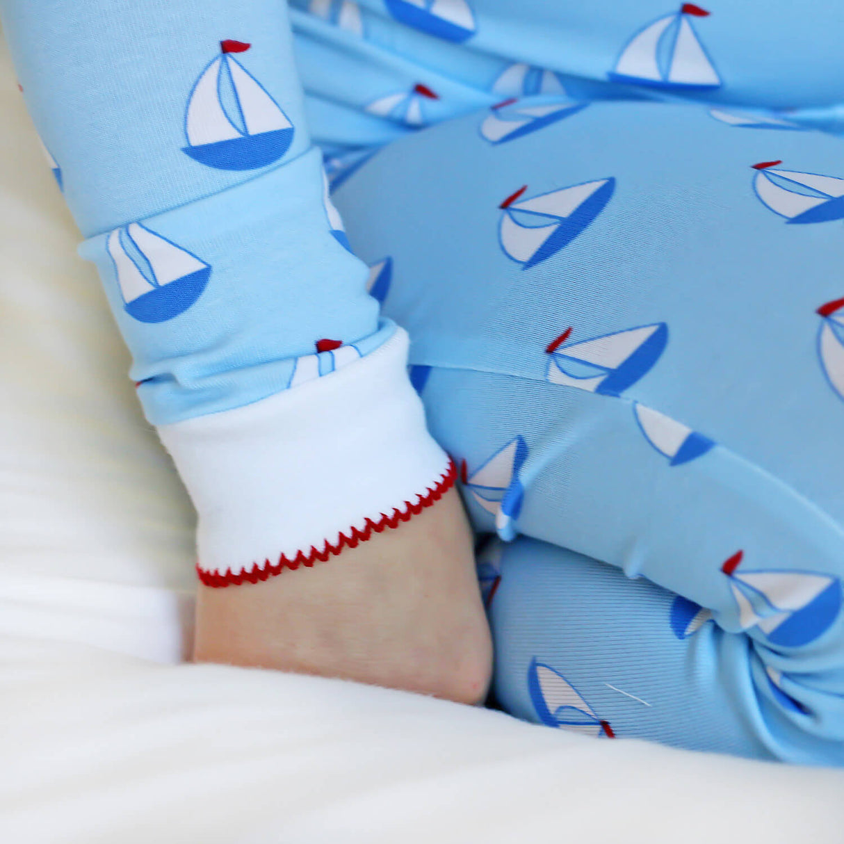 Blue Sailboat Henley Pajamas
