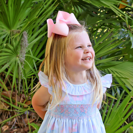 Magical Princess Light Blue Smocked Collared Dress