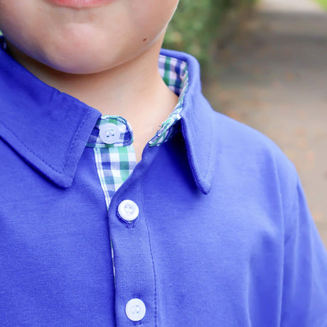 Hello Pumpkin Green Gingham Polo Short Set