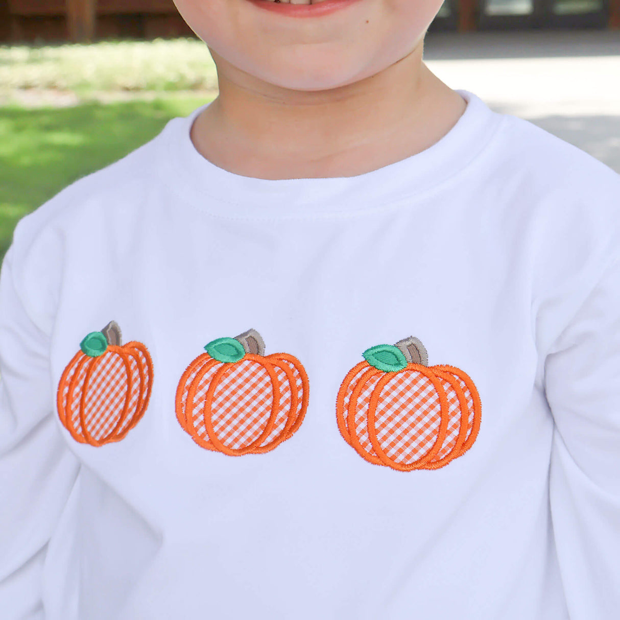 Pumpkin Trio White Long Sleeve Shirt