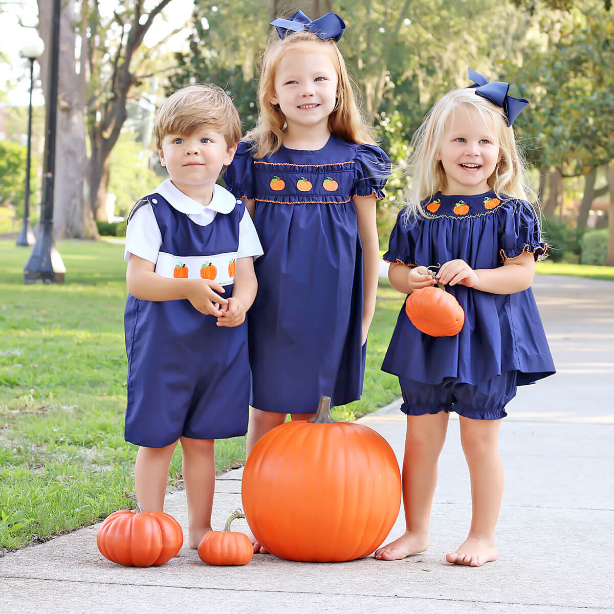 Pumpkin Please Smocked Bloomer Set