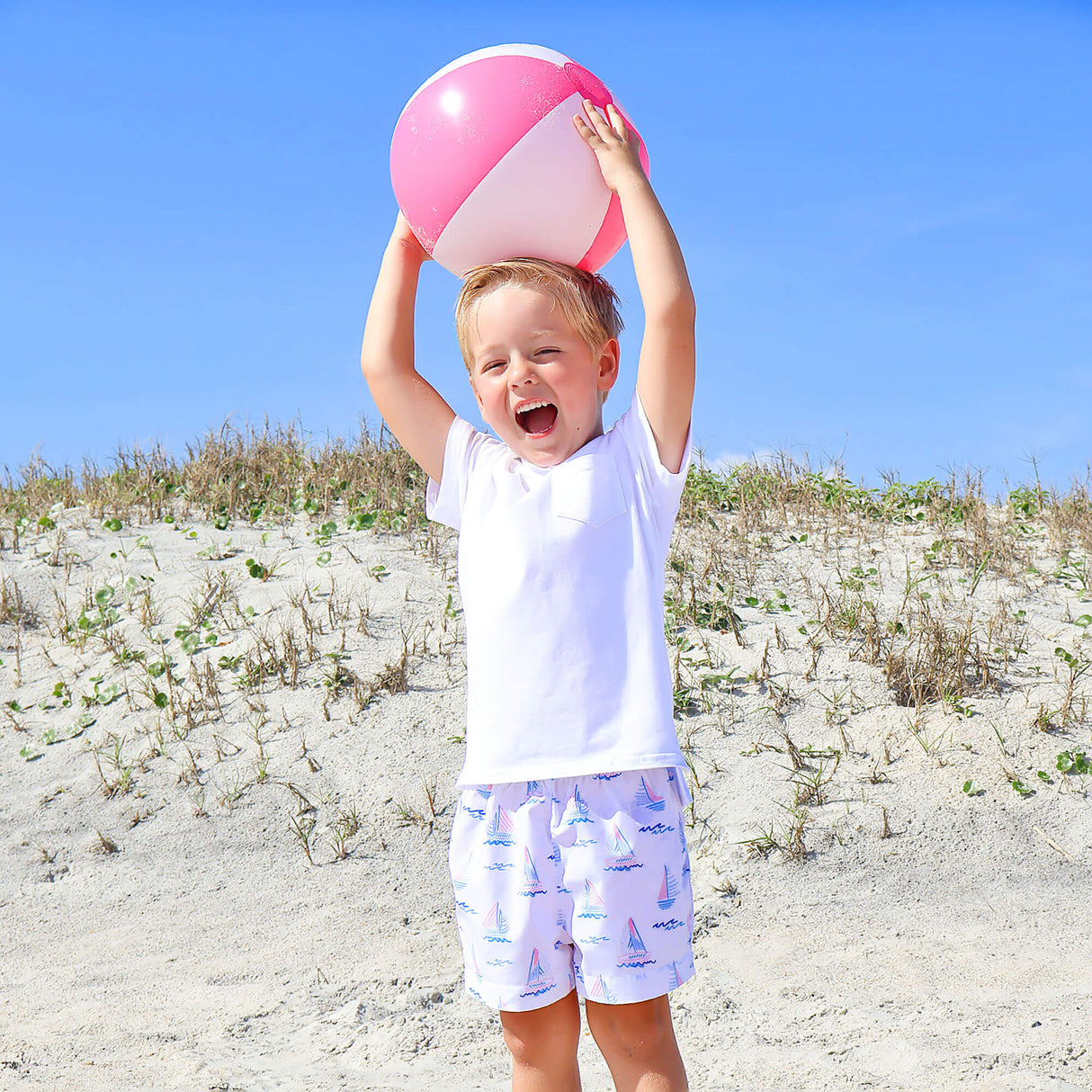 Pastel Sailboat Blue Shorts