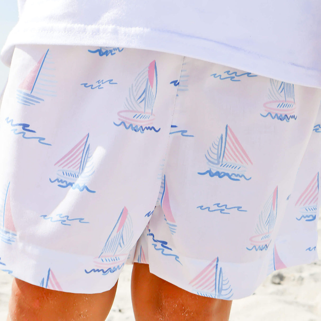 Pastel Sailboat Blue Shorts