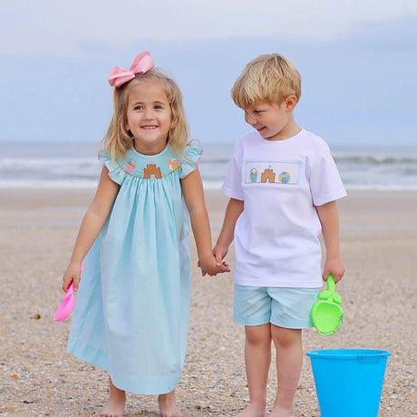 Beach Baby Mint Smocked Short Set