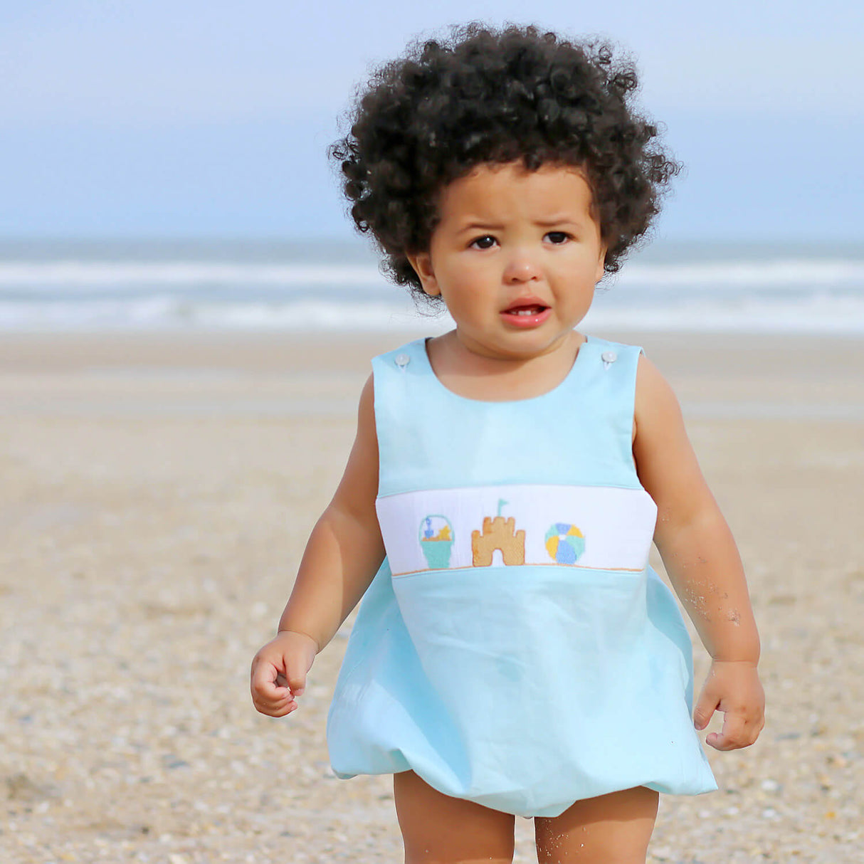 Beach Baby Mint Smocked Sun Bubble