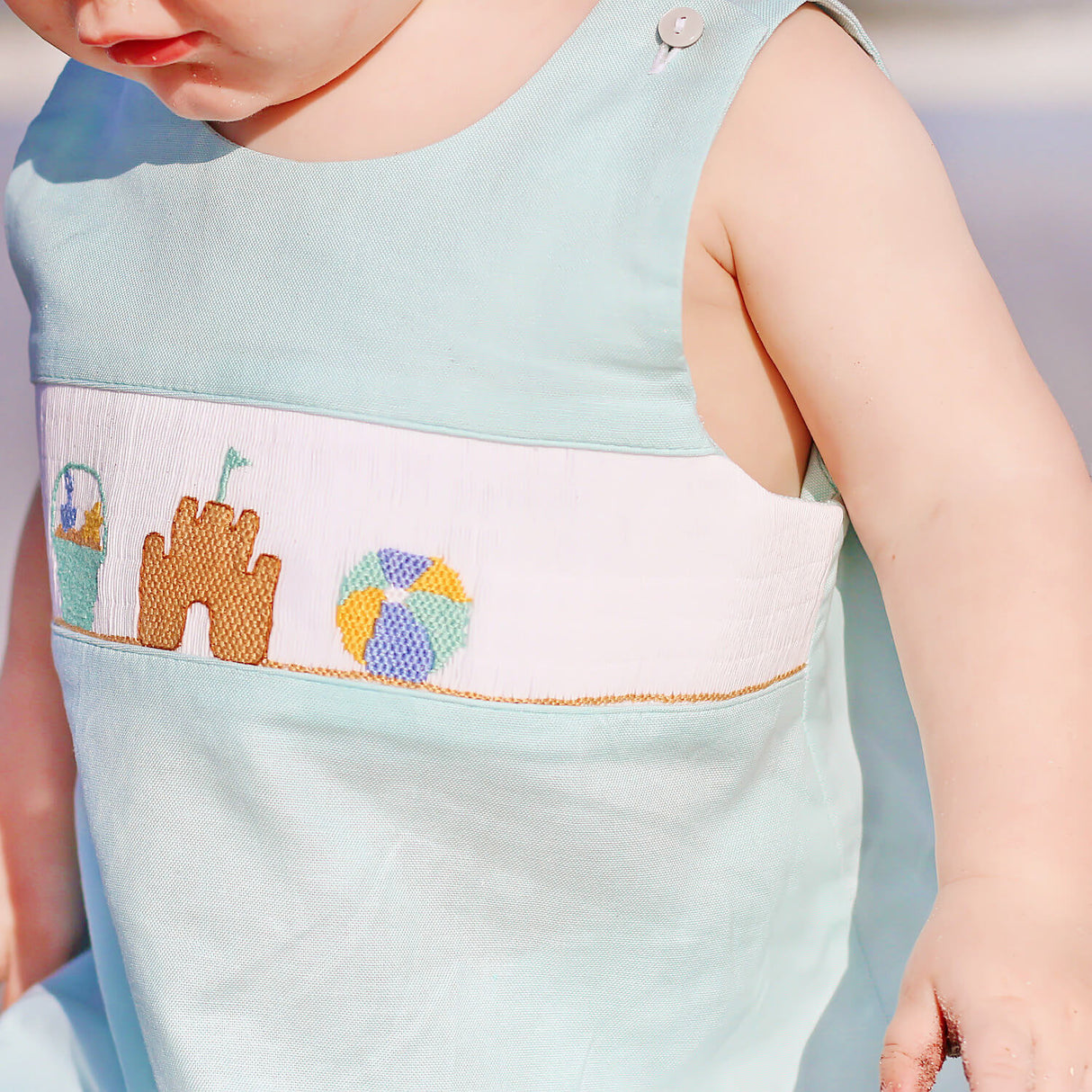 Beach Baby Mint Smocked Sun Bubble