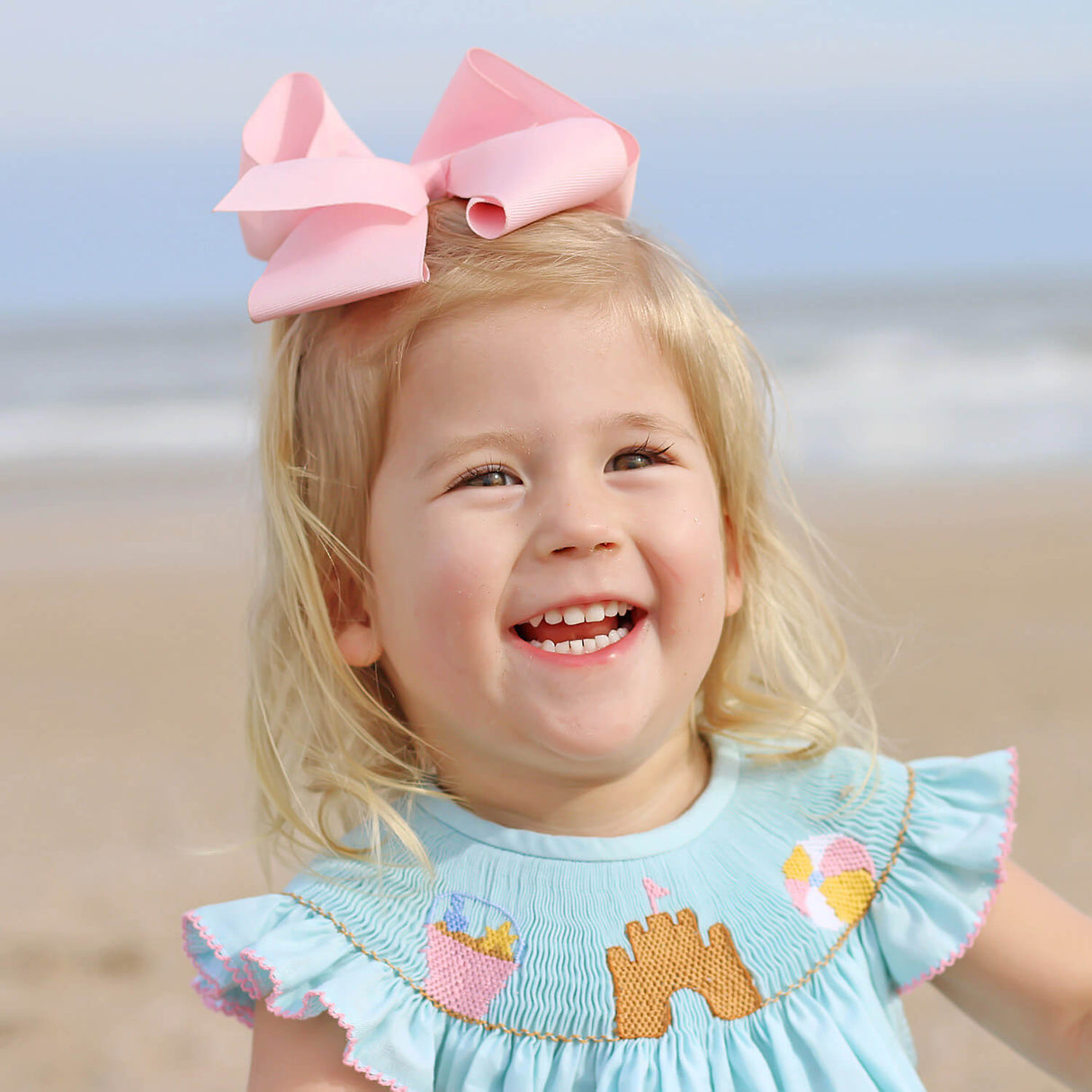 Beach Baby Mint Smocked Angel Sleeve Bubble