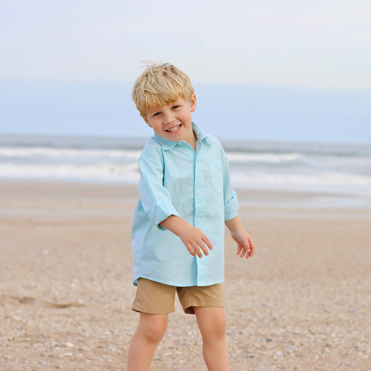 Beach Baby Mint Button Down Shirt