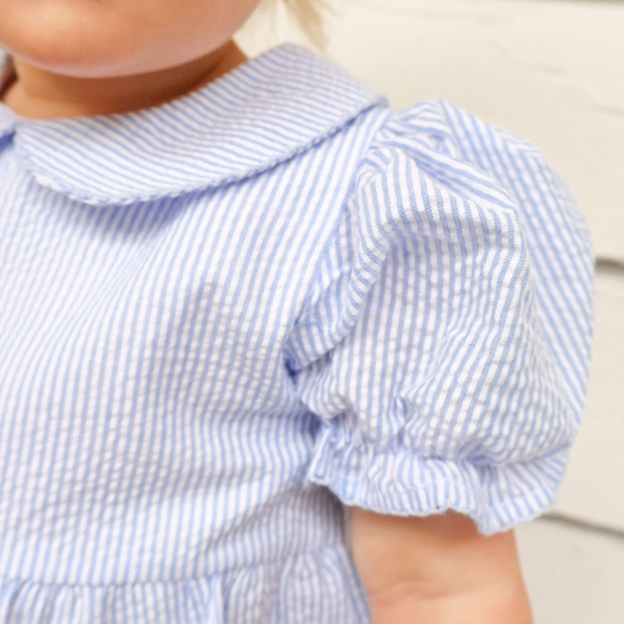 Light Blue Stripe Collared Bubble