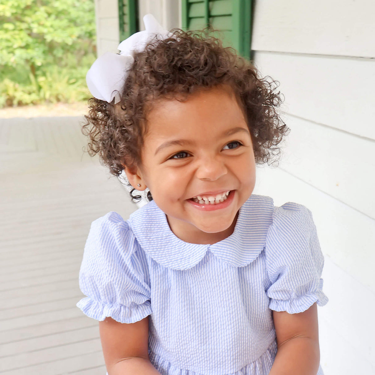 Light Blue Stripe Collared Dress