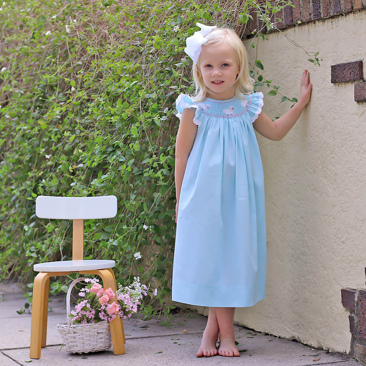 Baby Lamb Smocked Mint Dress