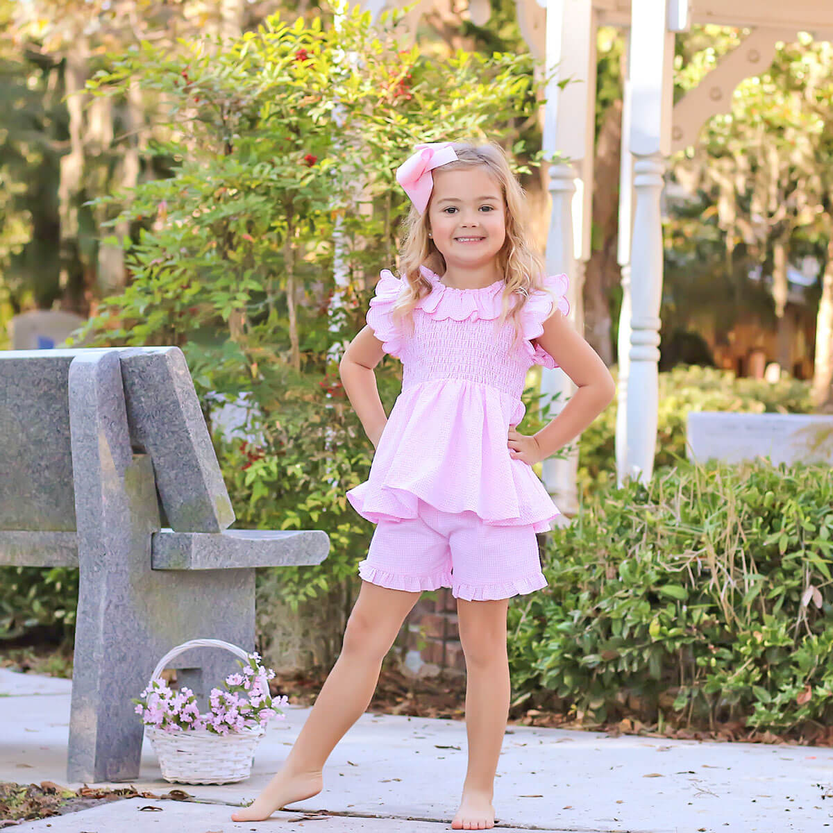 Pink Gingham Zoe Short Set