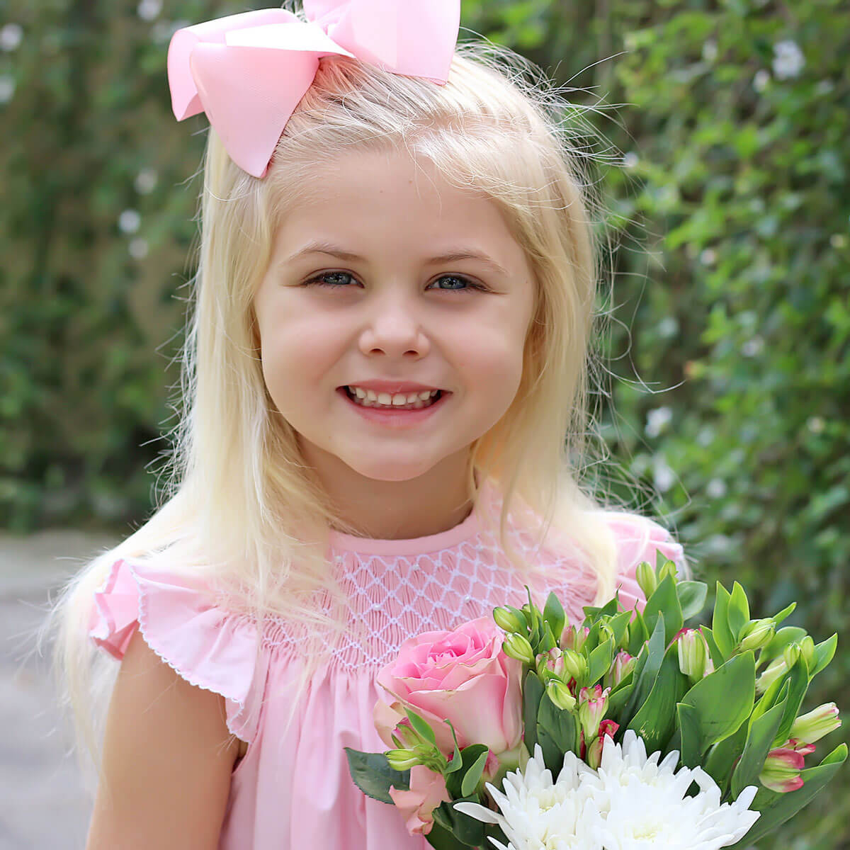 Shine Like A Pearl Pink Smocked Dress