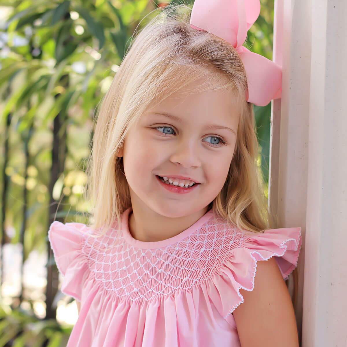 Shine Like A Pearl Pink Smocked Dress