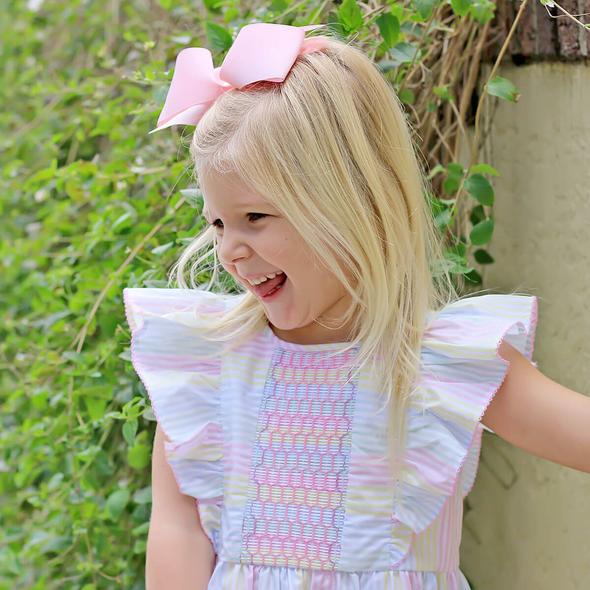 Spring Love Stripe Smocked Rachel Dress
