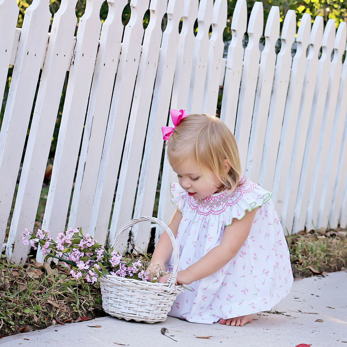 Spring Tulips Smocked Bloomer Set
