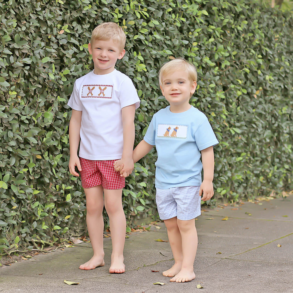 Baseball Smocked Red Plaid Boy Short Set