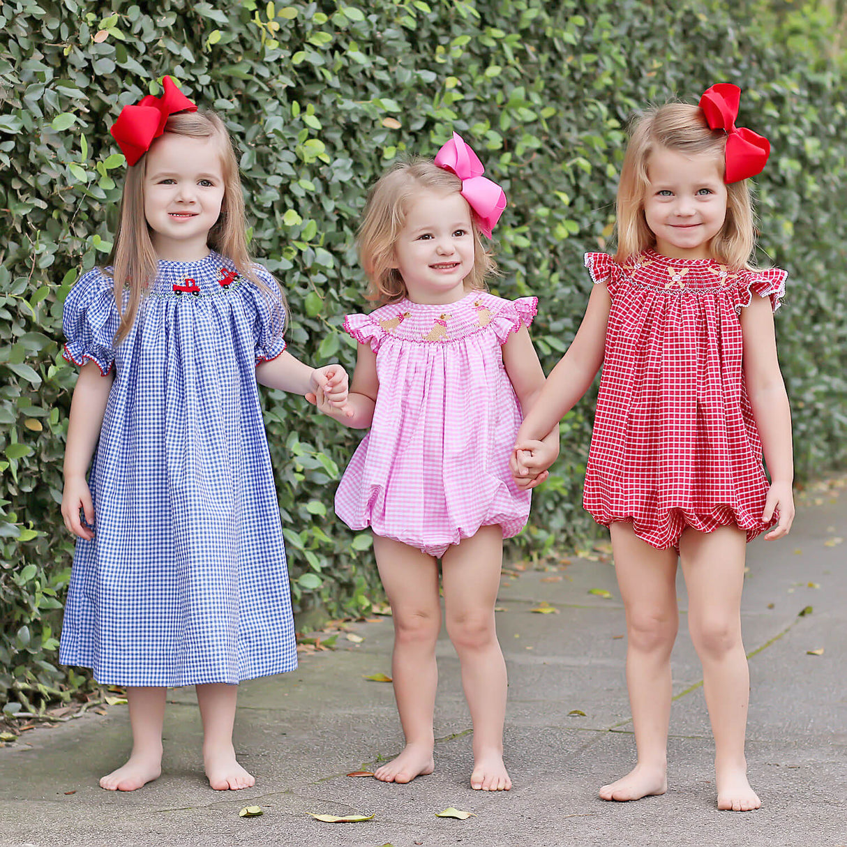 Baseball Smocked Red Plaid Bubble