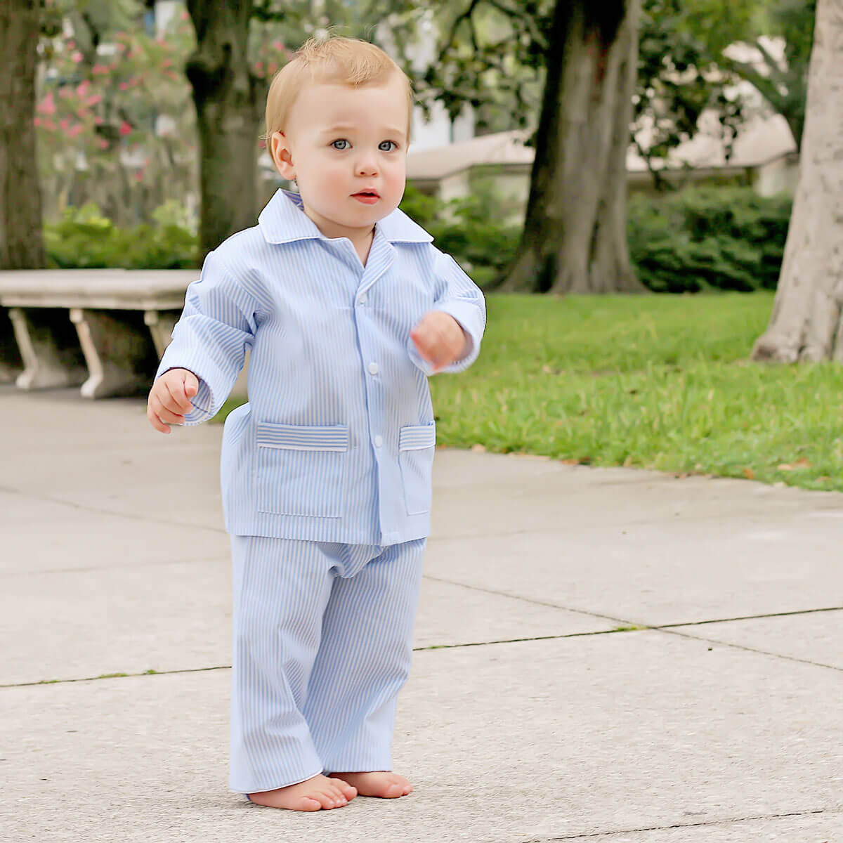 Blue Stripe Classic Pajamas