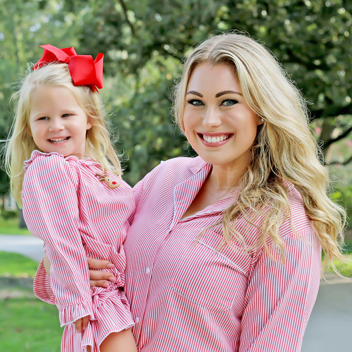 Red Stripe Mom PJ Set