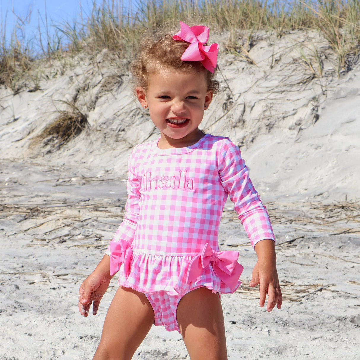 Capri Pink Rash Guard Swimsuit