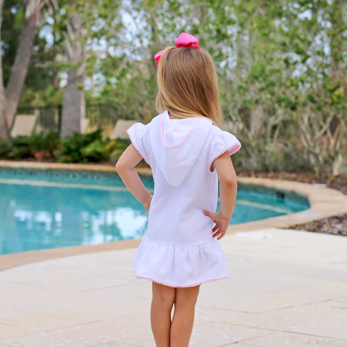 Pink Pom Pom Swim Cover Up