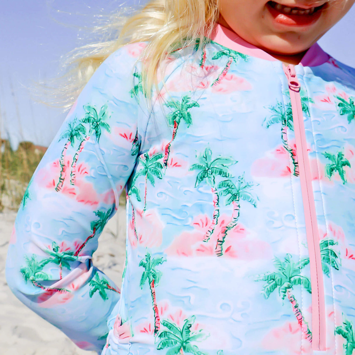 Island Palm Rash Guard Swimsuit