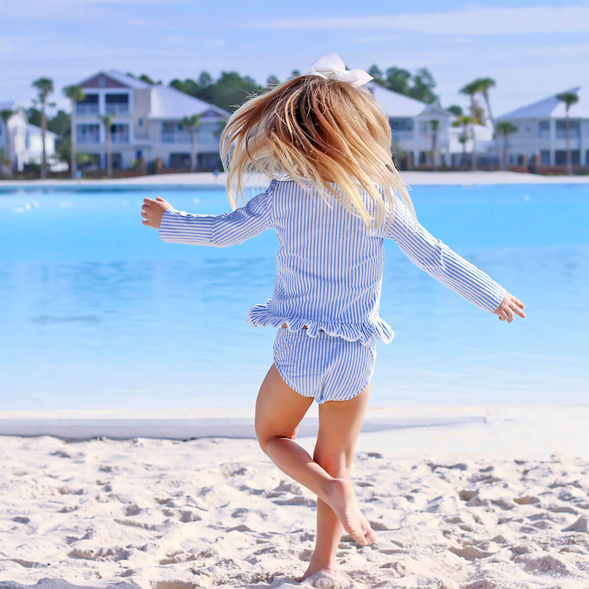 Santorini Blue Rash Guard Set