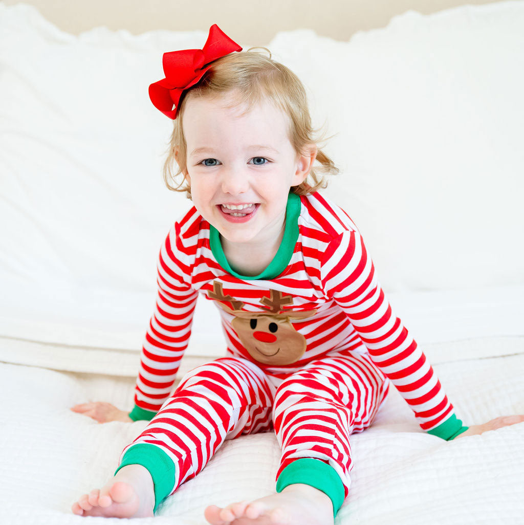 Oh Deer Red Stripe Pajamas